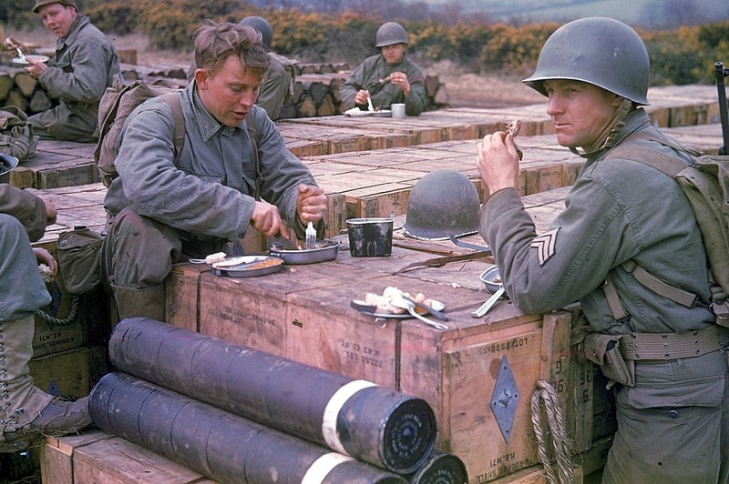 An Ammunition Box As A Dining Table | Getty Images Photo by Frank Scherschel