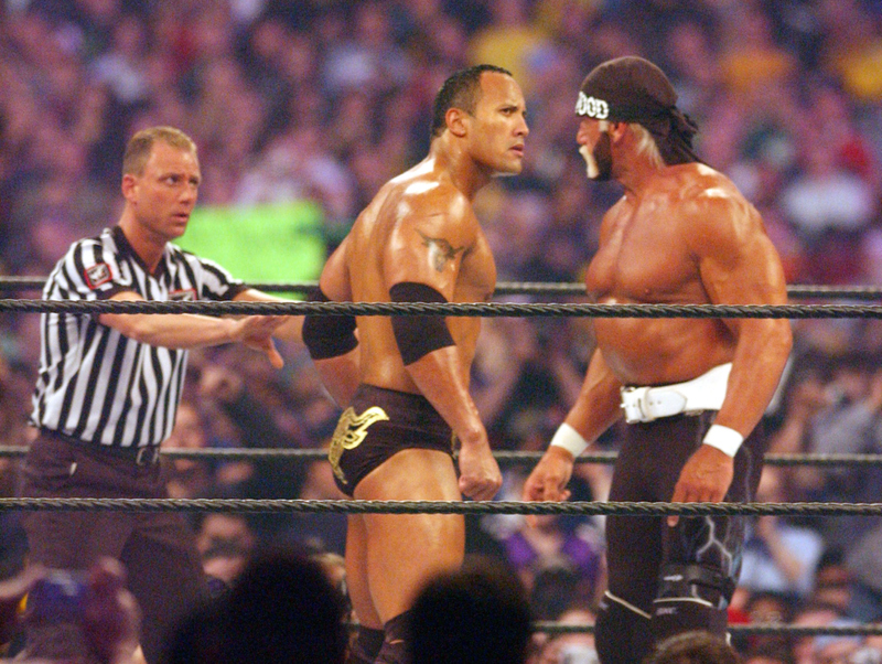 Hulk Hogan vs. the Rock | Getty Images Photo by George Pimentel/WireImage