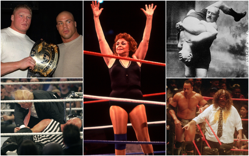 Real Life Fights Between The World’s Most Famous Wrestlers | Getty Images Photo by Theo Wargo/WireImage & Paul Natkin & Bill Pugliano & Alamy Stock Photo by Archive PL & John Barrett/PHOTOlink/Media Punch Inc