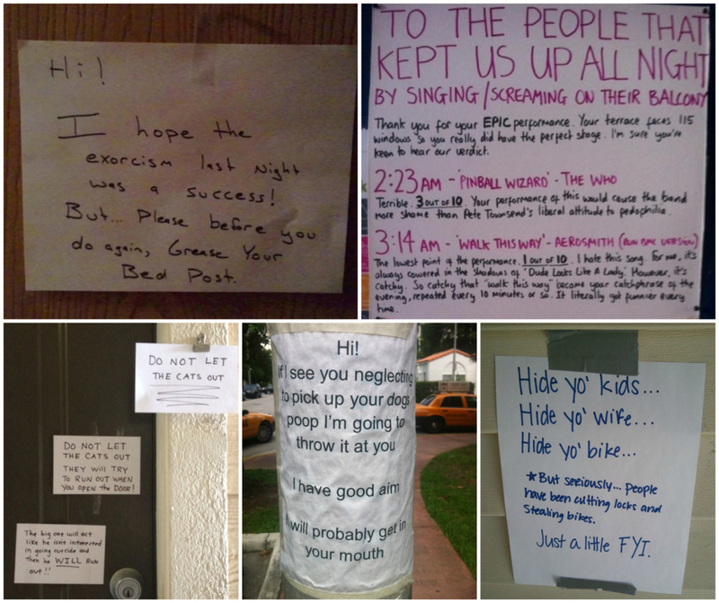 Check Out These Hilarious Notes From Annoyed Neighbors