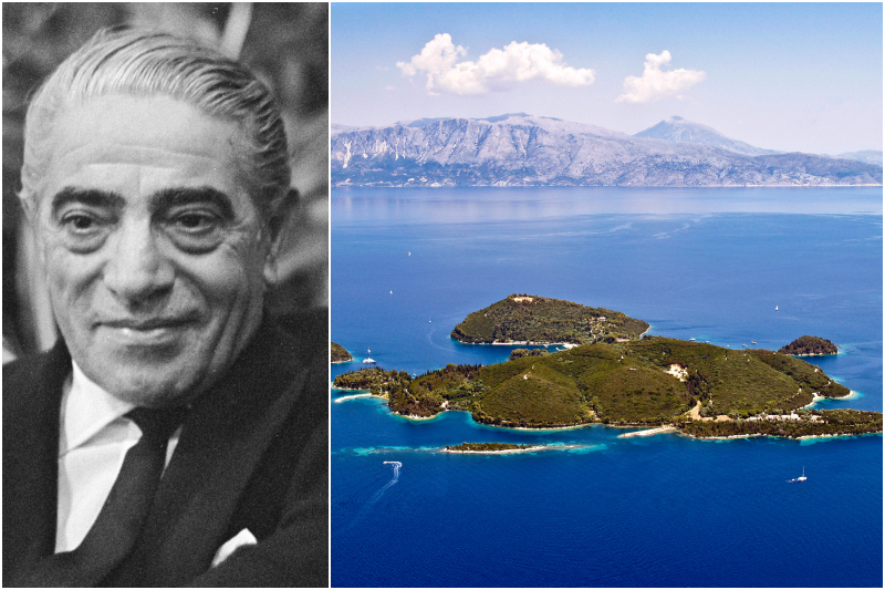 Aristotle Onassis - Skorpios Island, Greece | Alamy Stock Photo by BNA Photographic & Shutterstock