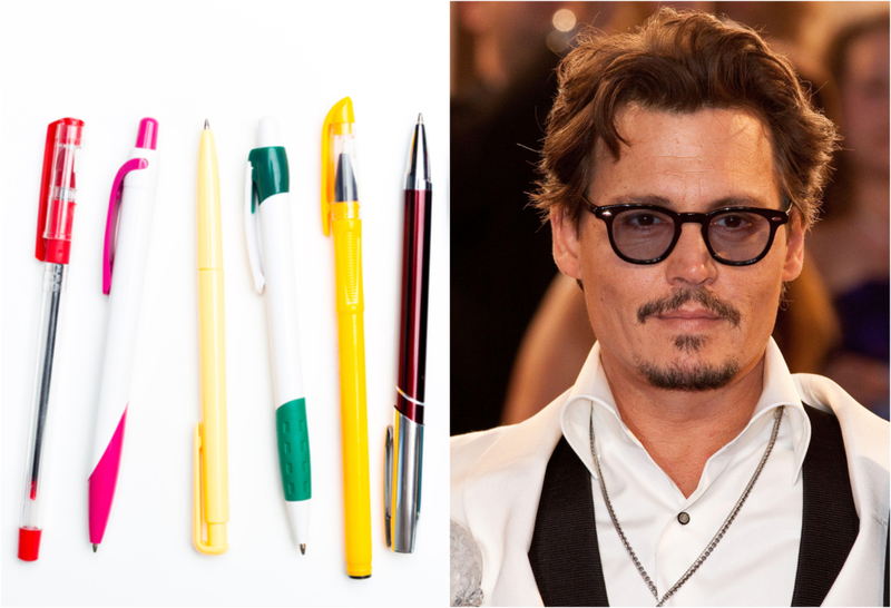 Johnny Depp: Pen Salesman | Shutterstock & Alamy Stock Photo