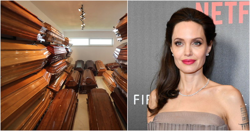 Angelina Jolie: Funeral Director | Shutterstock & Getty Images Photo by Dia Dipasupil