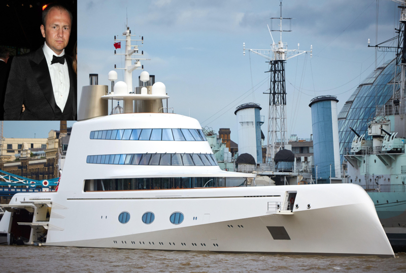 Andrey Melnichenko's Yacht Gets an A | Alamy Stock Photo by Cliff Hide General News & Getty Images Photo by Dave M. Benett