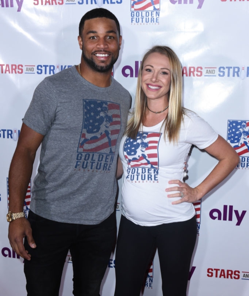 Golden Tate & Elise Tate | Getty Images Photo by Aaron J. Thornton