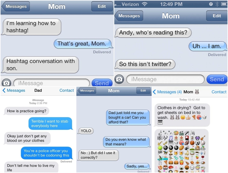 Los mensajes de texto más ridículos escritos por los padres | Imgur.com/NoNaMeGaMe0vEr & youandmeandrainbows & LostSailorGirl & Twitter/@Erin_BoBerin