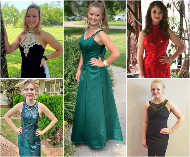 Teens Who Wore Their Mom’s Prom Dresses and Nailed It! | Instagram/@andreaspon & @kyries_sketchbook & @charlaboyett & @mevans9066 & @joannsbridal