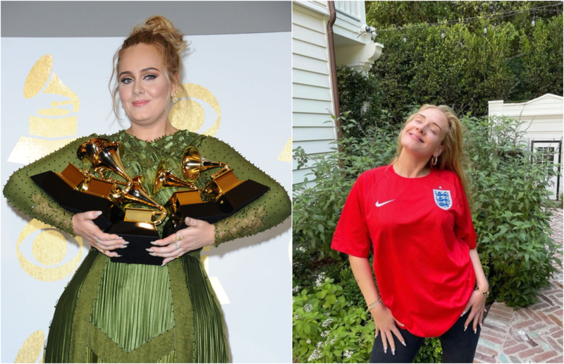 Adele – 42 libras | Getty Images Photo by Jason LaVeris/FilmMagic & Instagram.com/adele