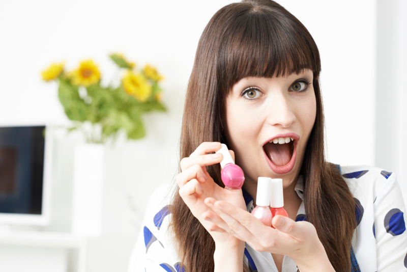 Covering Cold Sores With Nail Polish | Alamy Stock Photo