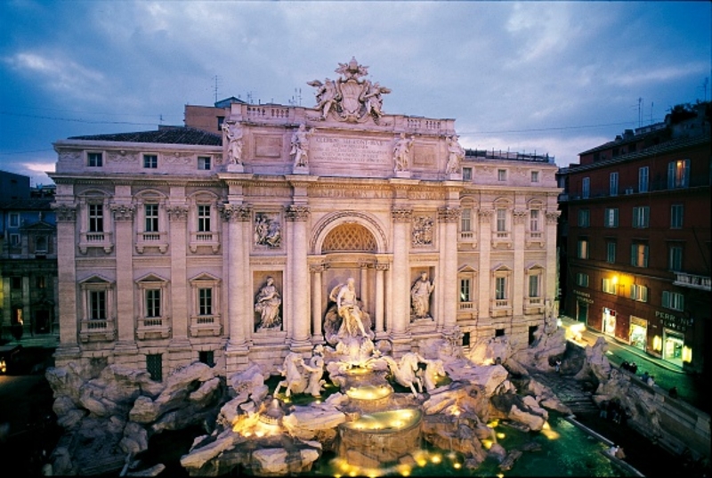 The Trevi Fountain Then | Getty Images Photo by DEA/G.COZZI