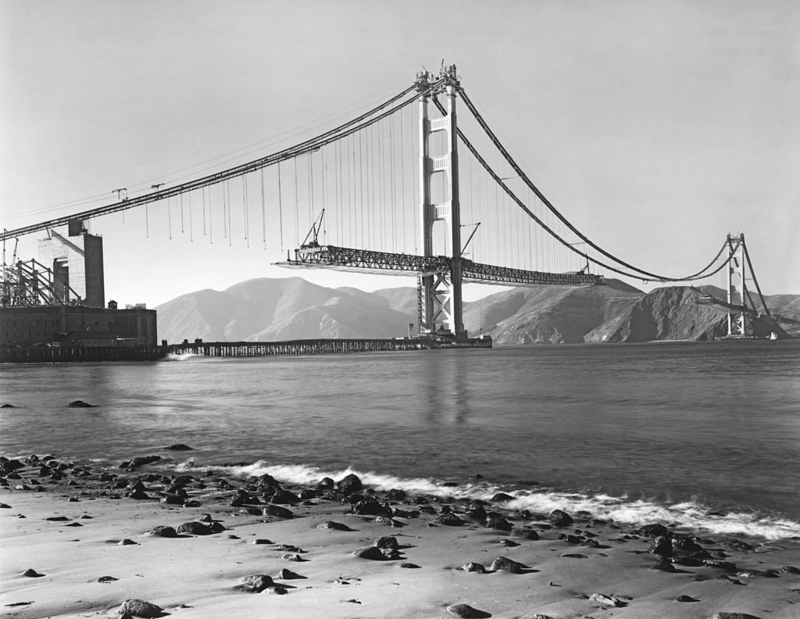 The Golden Gate Bridge Then | Getty Images Photo by Underwood Archives