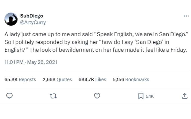 You No Speak Ingles Too? | Twitter/@ArtyCurry